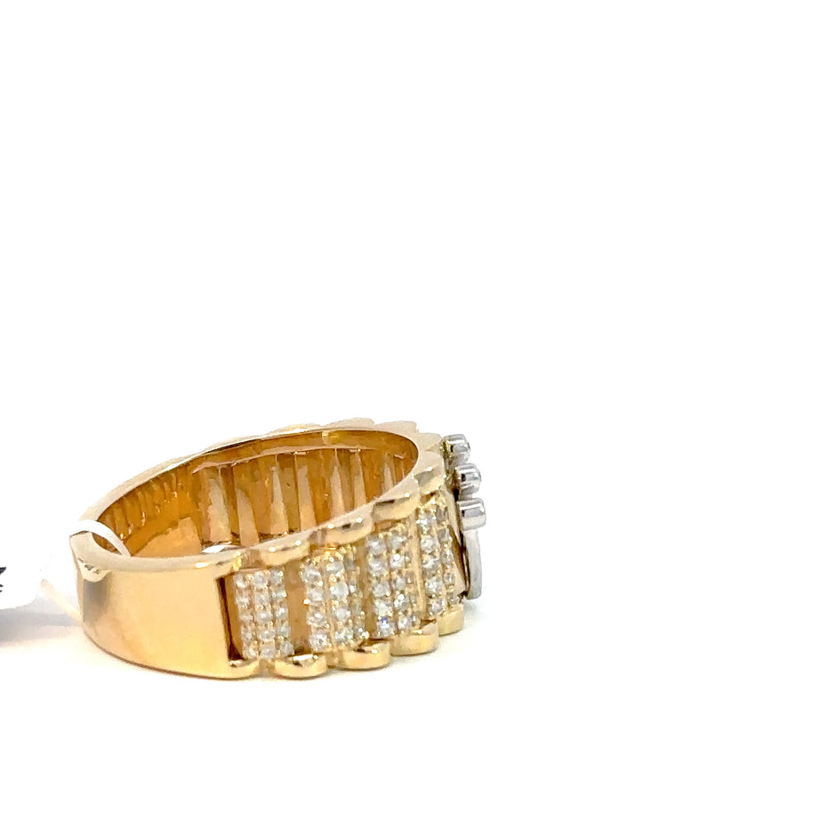 Kronenring Herren - 14 kt (585 Gelbgold) - breit
