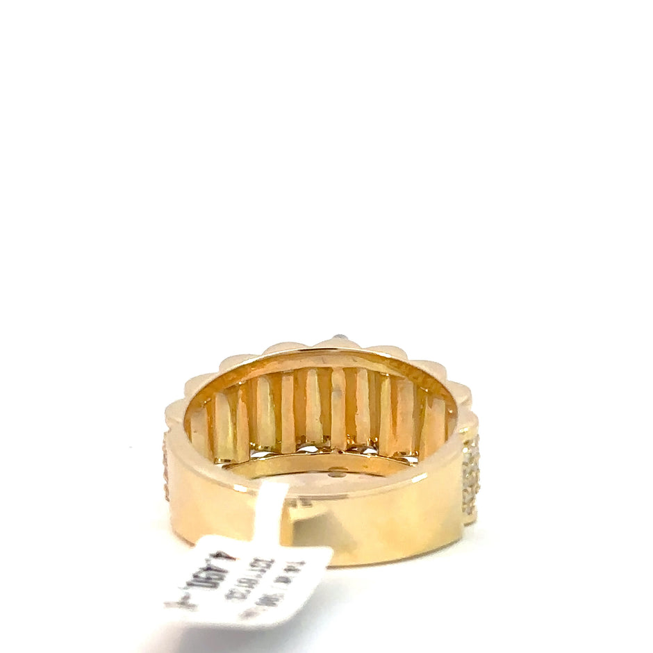 Kronenring Herren - 14 kt (585 Gelbgold) - breit