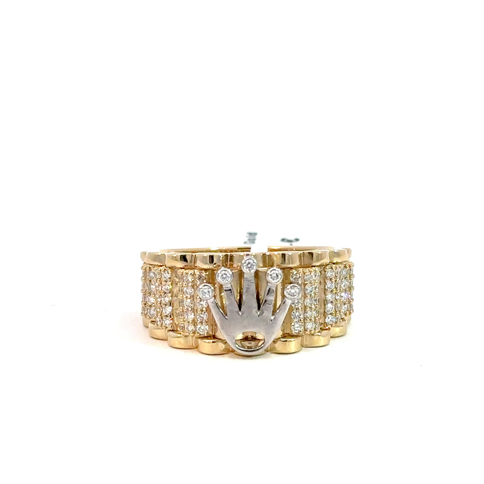 Kronenring Herren - 14 kt (585 Gelbgold) - breit