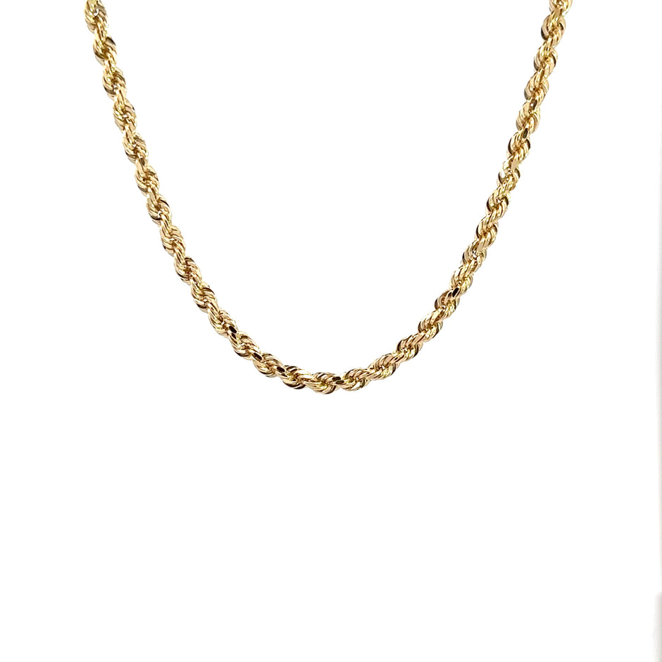 Kordelkette - diamantisiert 14kt (585 Gold) 3mm