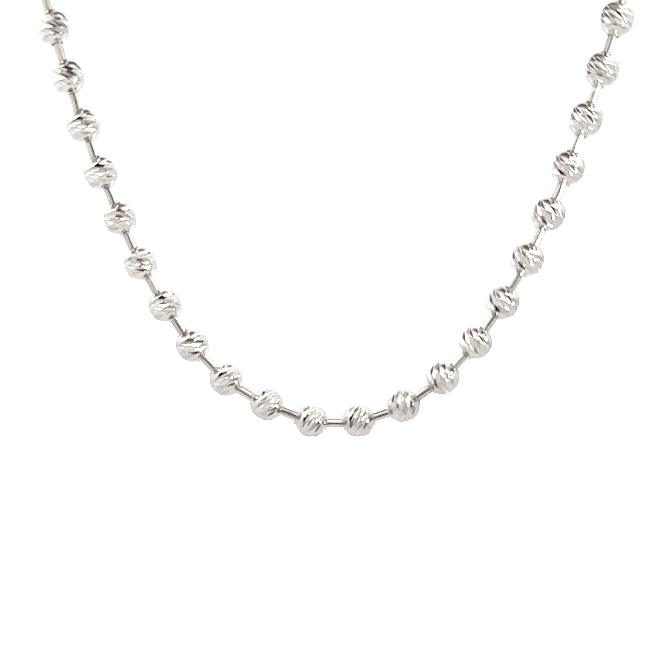Kugelkette - diamantisiert (4mm) 14kt (585 Weißgold)