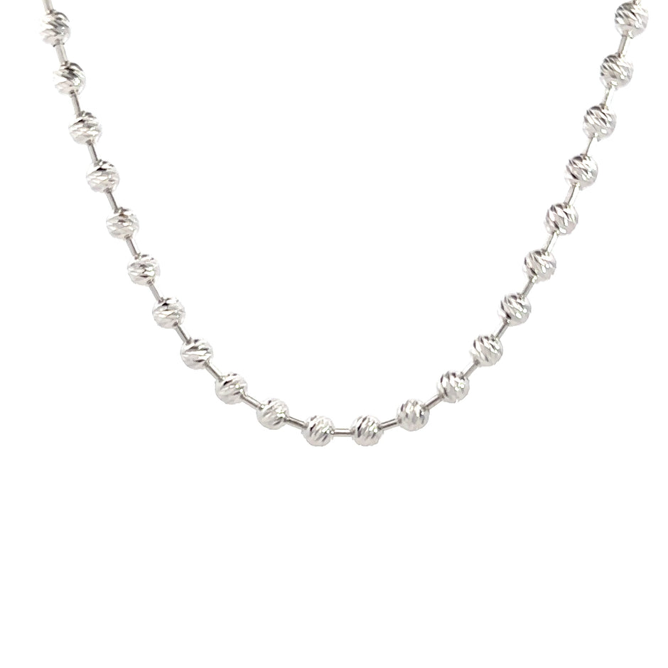Kugelkette - diamantisiert (4mm) 14kt (585 Weißgold)