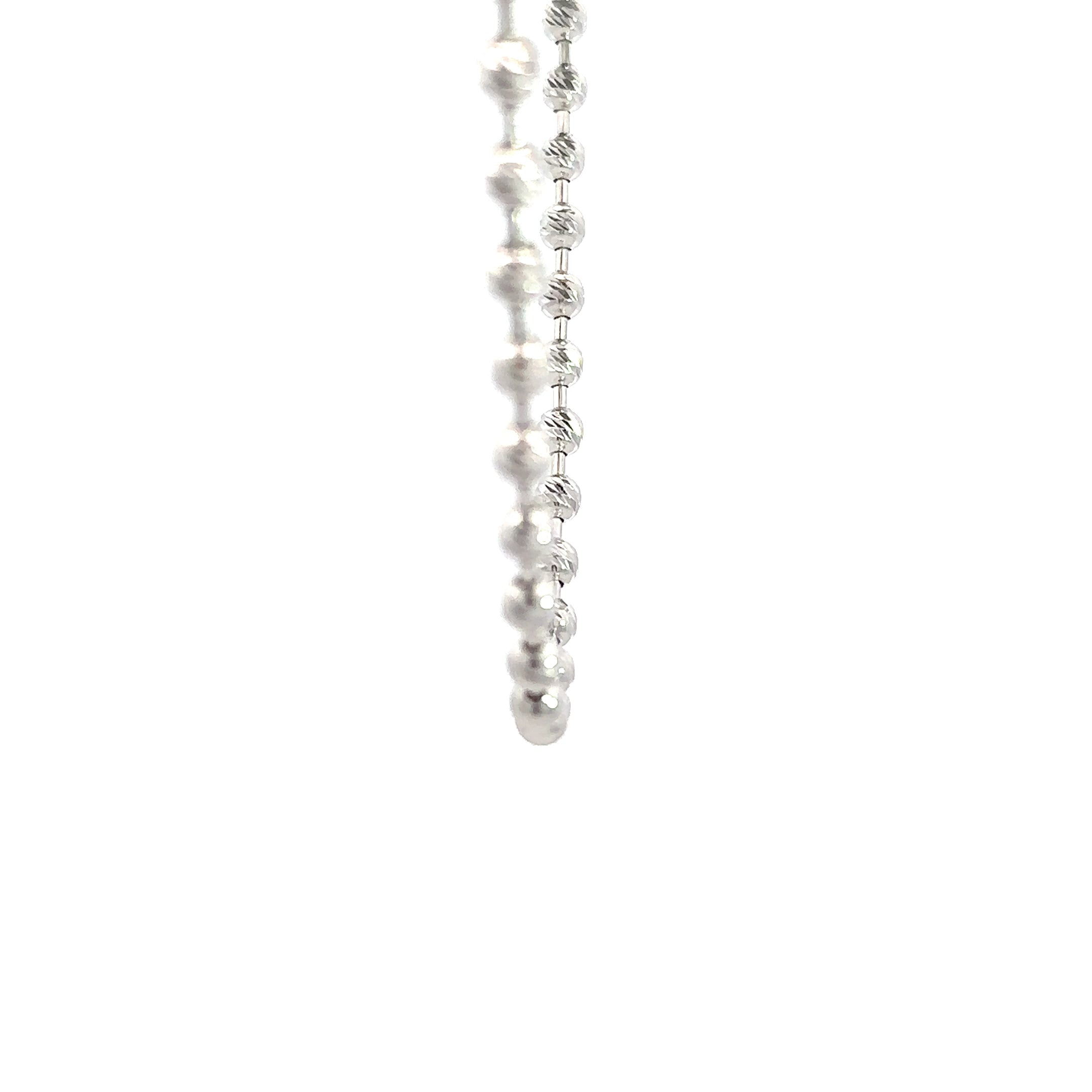 Kugelkette - diamantisiert (4mm) 14kt (585 Weißgold)