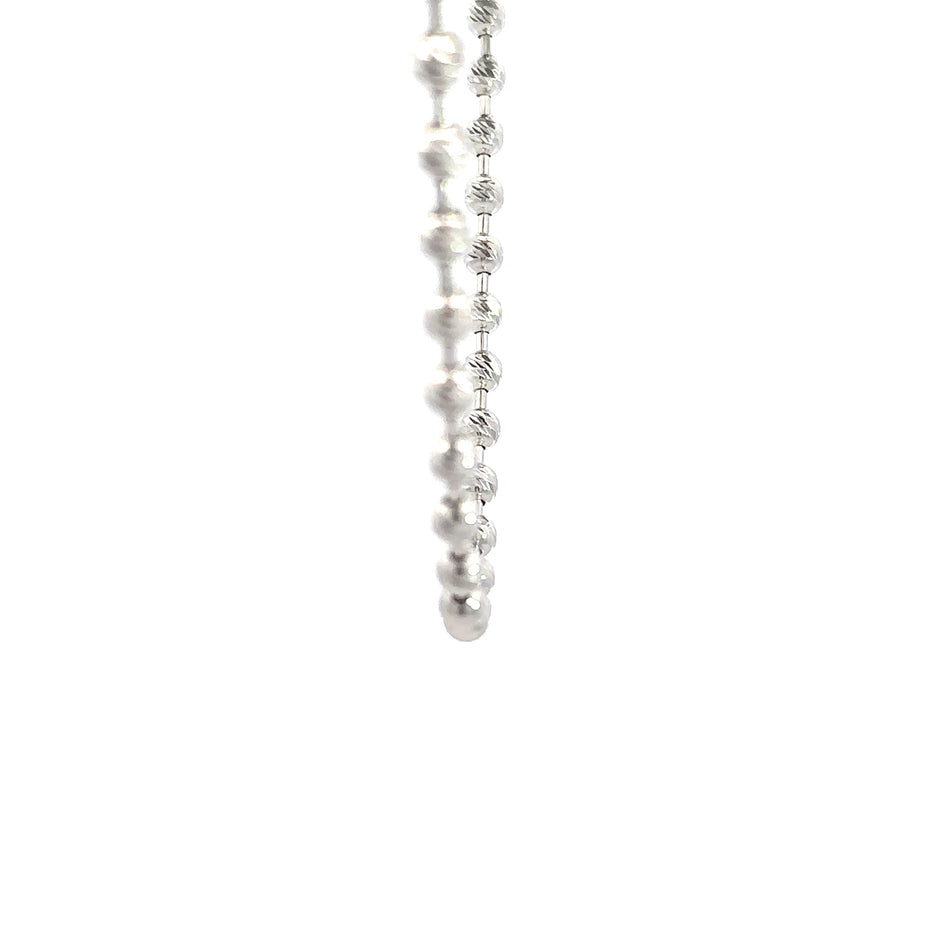 Kugelkette - diamantisiert (4mm) 14kt (585 Weißgold)
