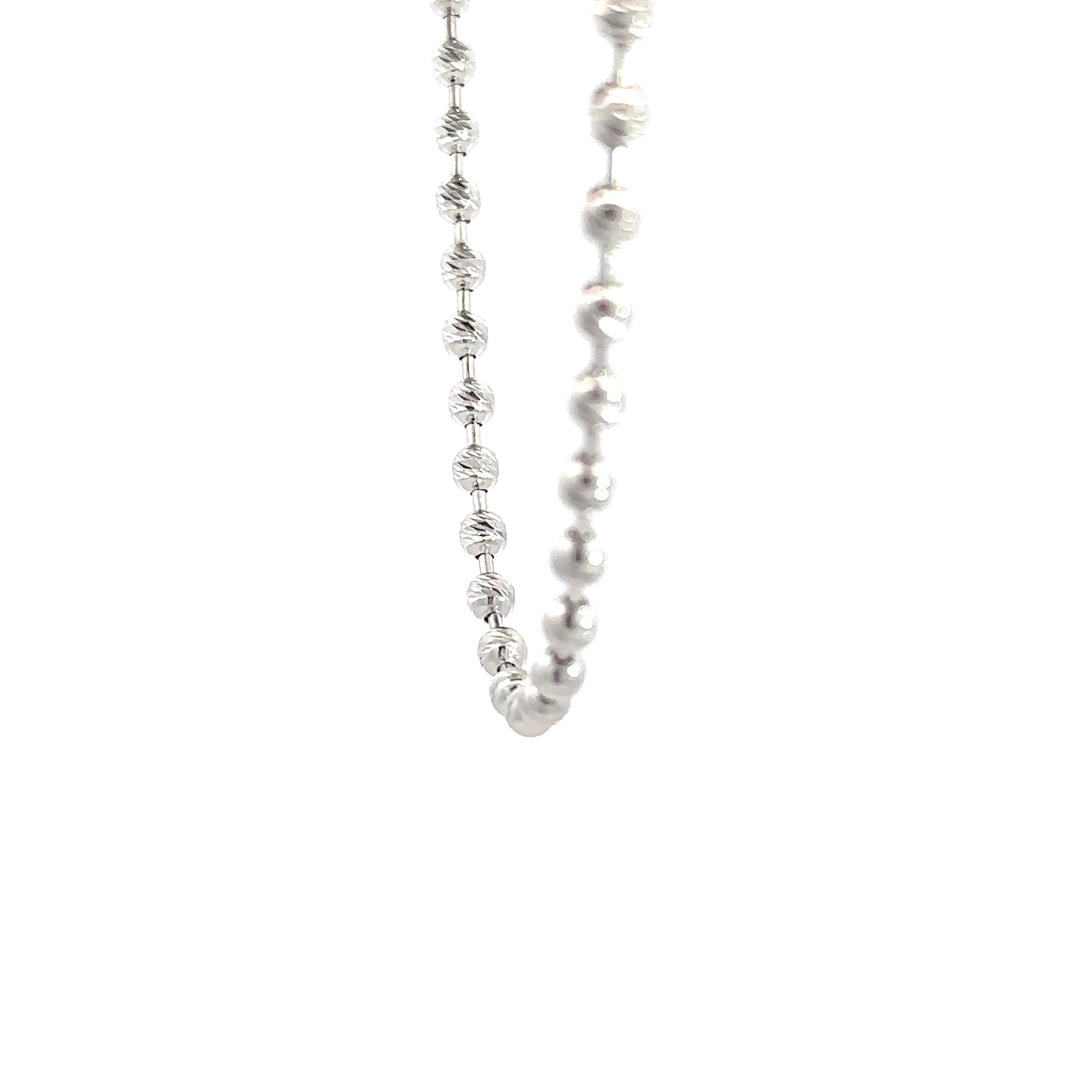 Kugelkette - diamantisiert (4mm) 14kt (585 Weißgold)