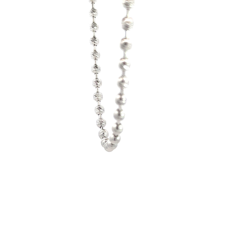 Kugelkette - diamantisiert (4mm) 14kt (585 Weißgold)