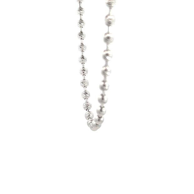Kugelkette - diamantisiert (4mm) 14kt (585 Weißgold)