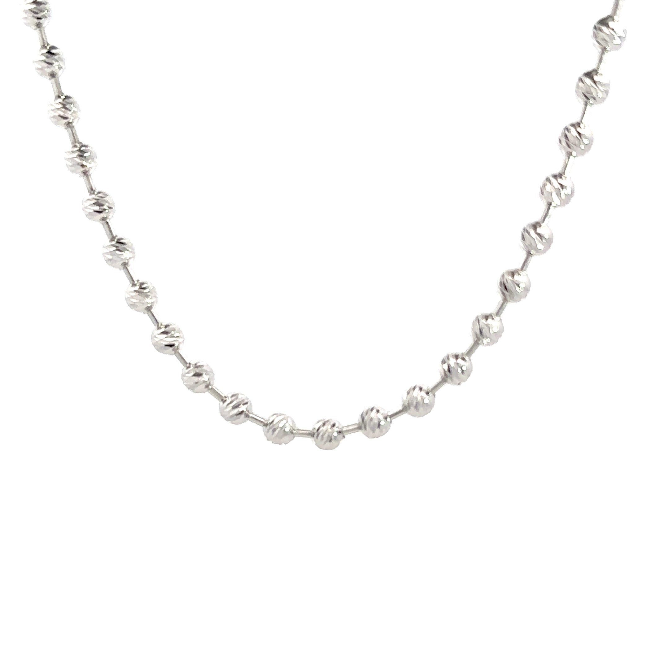 Kugelkette - diamantisiert (4mm) 14kt (585 Weißgold)
