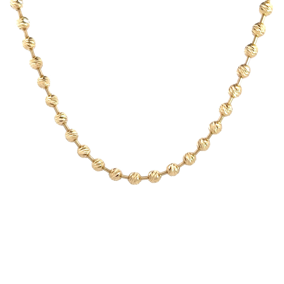 Kugelkette - diamantisiert (4mm) 14kt (585 Gelbgold)
