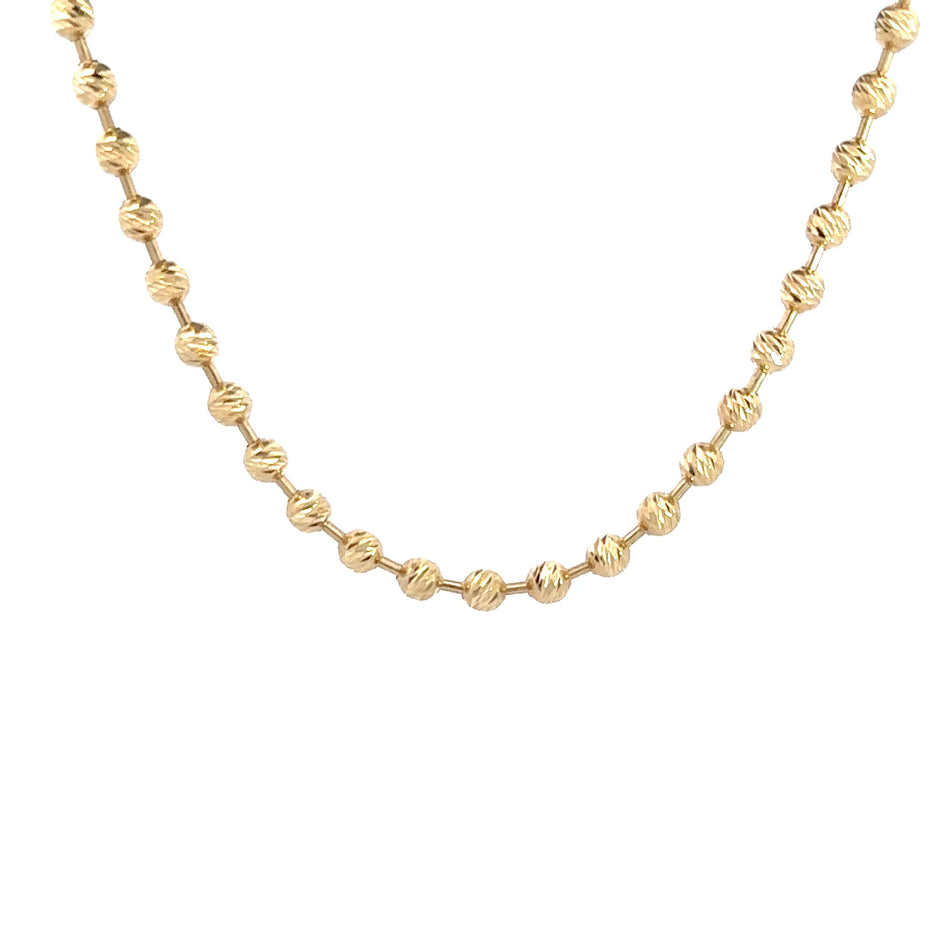 Kugelkette - diamantisiert (4mm) 14kt (585 Gelbgold)
