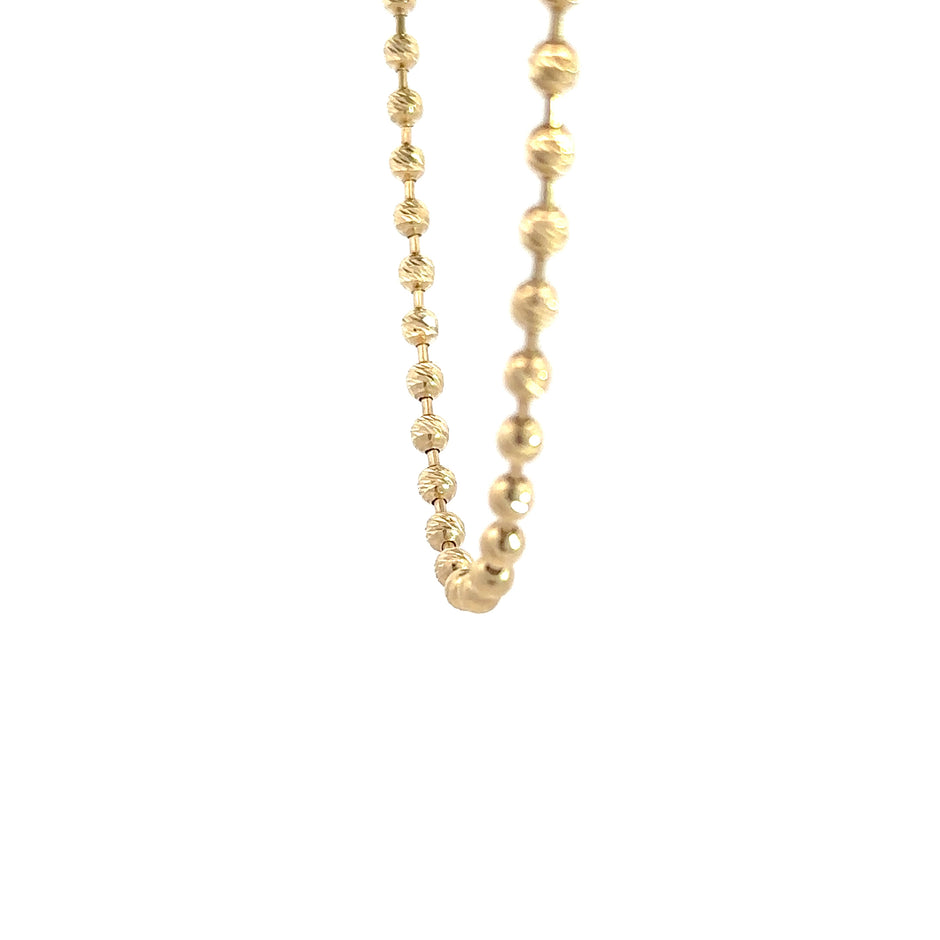 Kugelkette - diamantisiert (4mm) 14kt (585 Gelbgold)