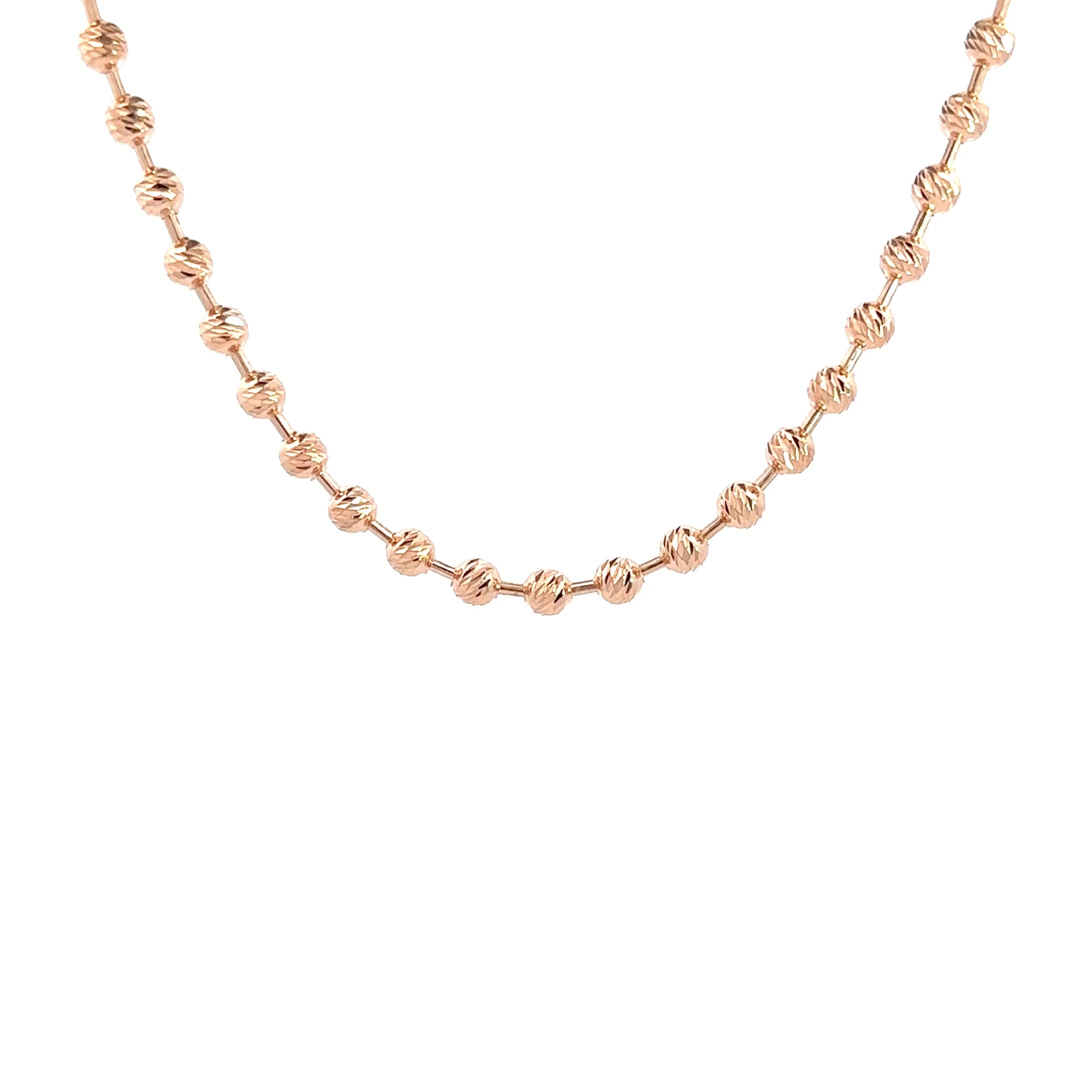 Kugelkette - diamantisiert (4mm) 14kt (585 Roségold)