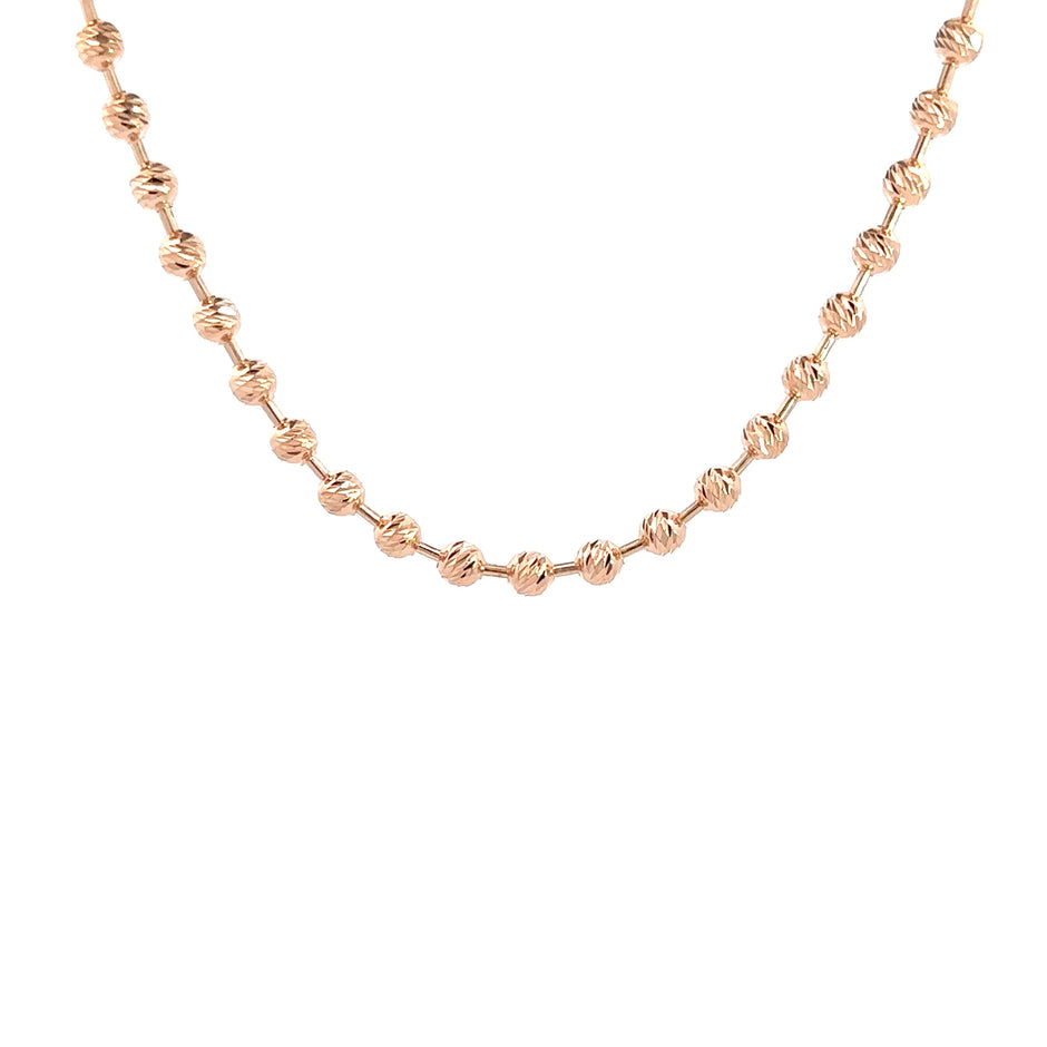 Kugelkette - diamantisiert (4mm) 14kt (585 Roségold)