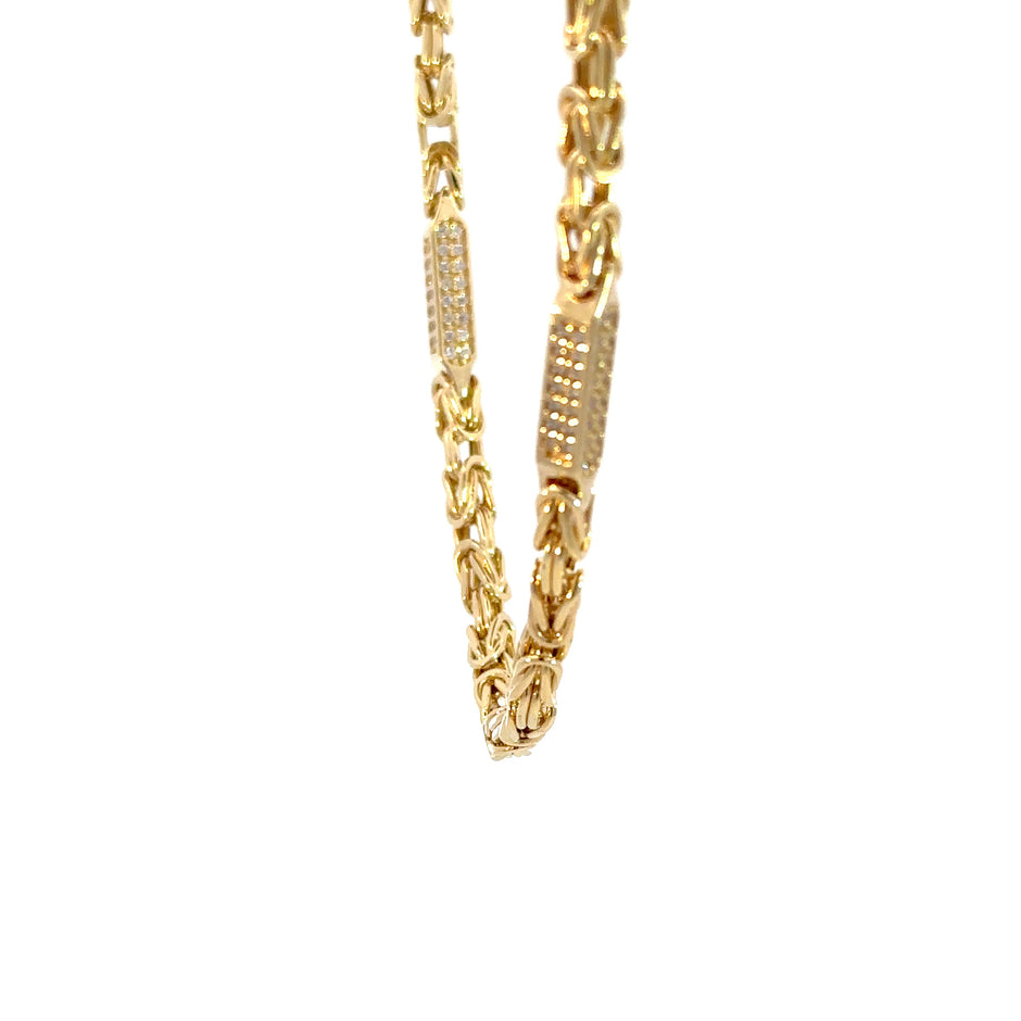 Königskette x Steine 4 mm 14kt (585 Gold)