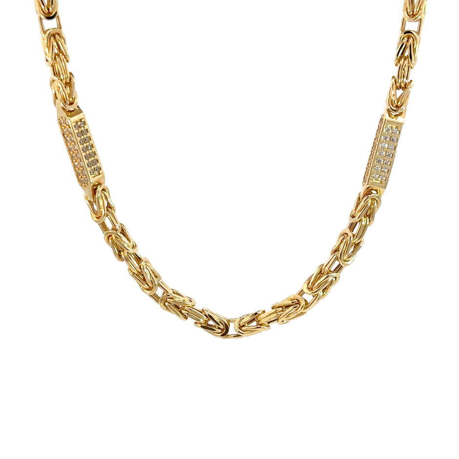 Königskette x Steine 4 mm 14kt (585 Gold)