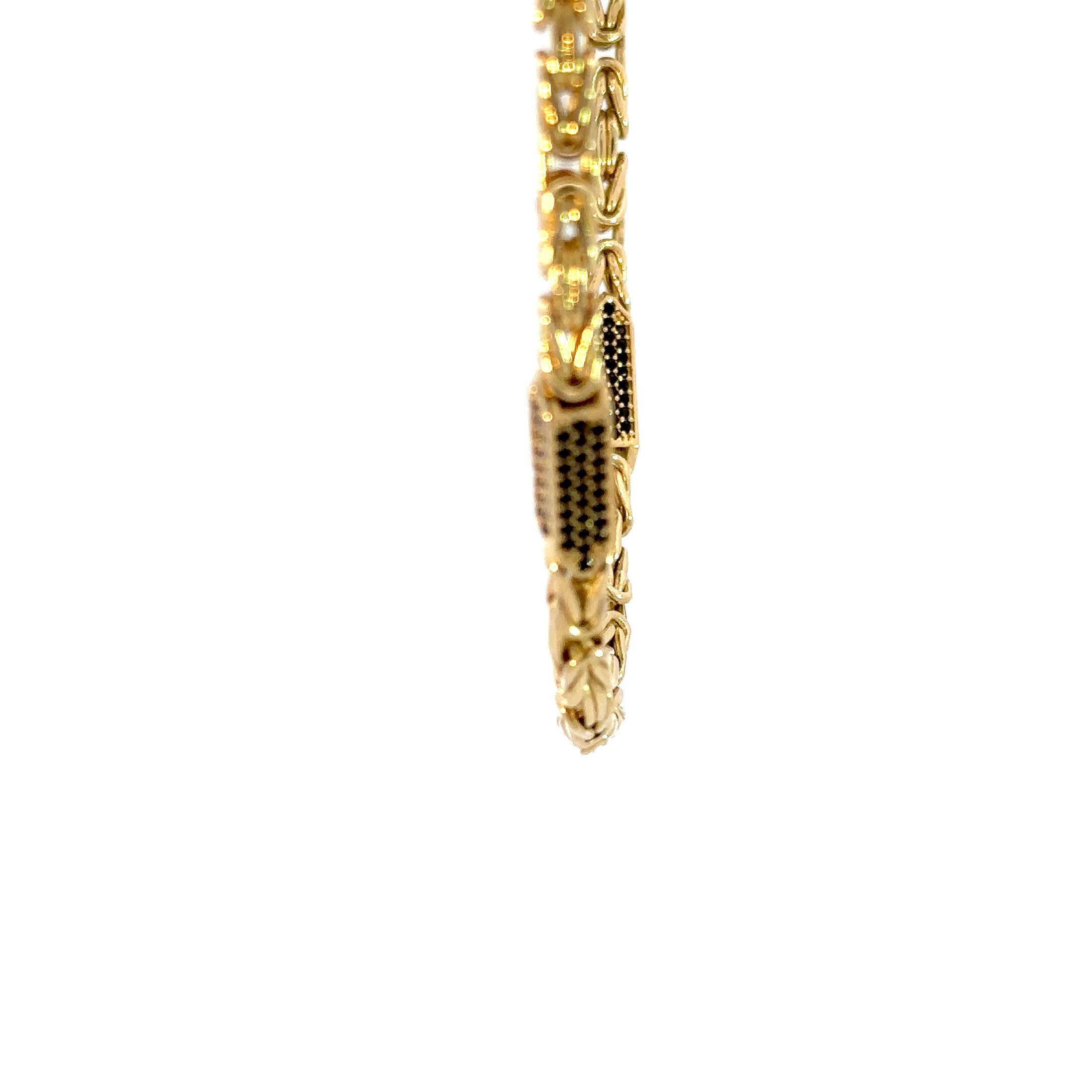 Königskette x Steine (schwarz) 4 mm 14kt (585 Gold)