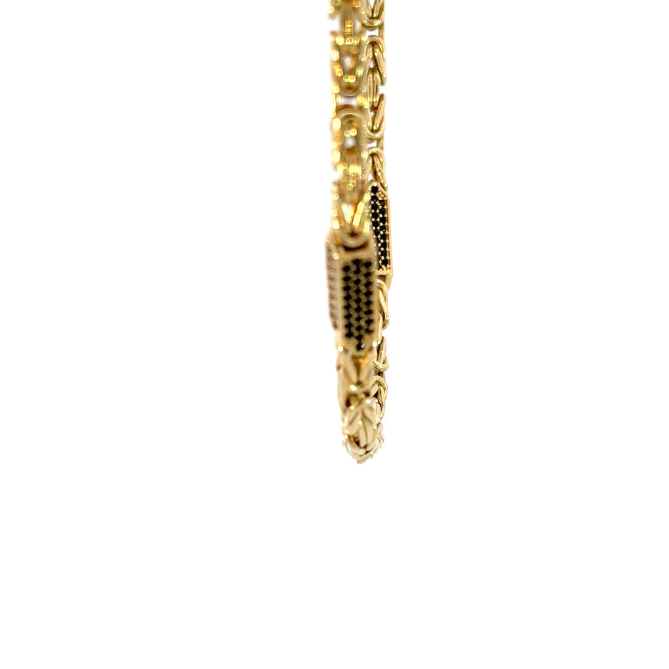 Königskette x Steine (schwarz) 4 mm 14kt (585 Gold)