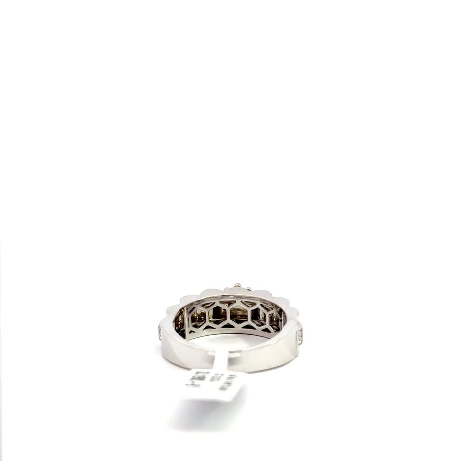 Kronenring Herren - 14 kt (585 Weißgold) - schmal