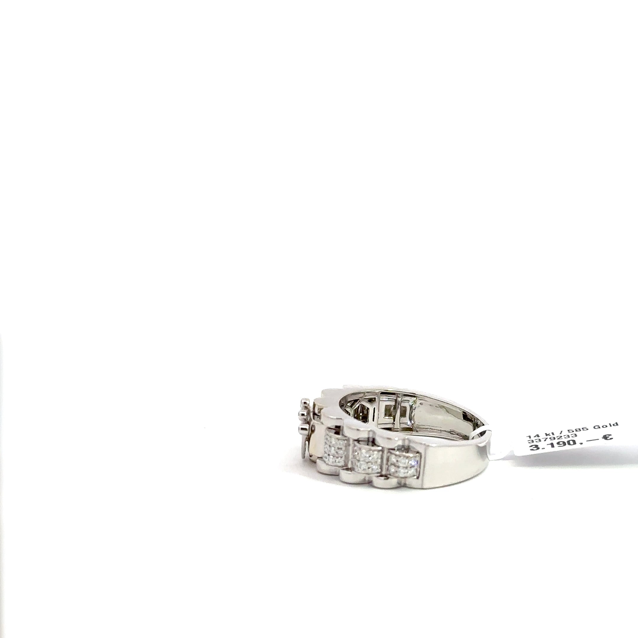 Kronenring Herren - 14 kt (585 Weißgold) - schmal