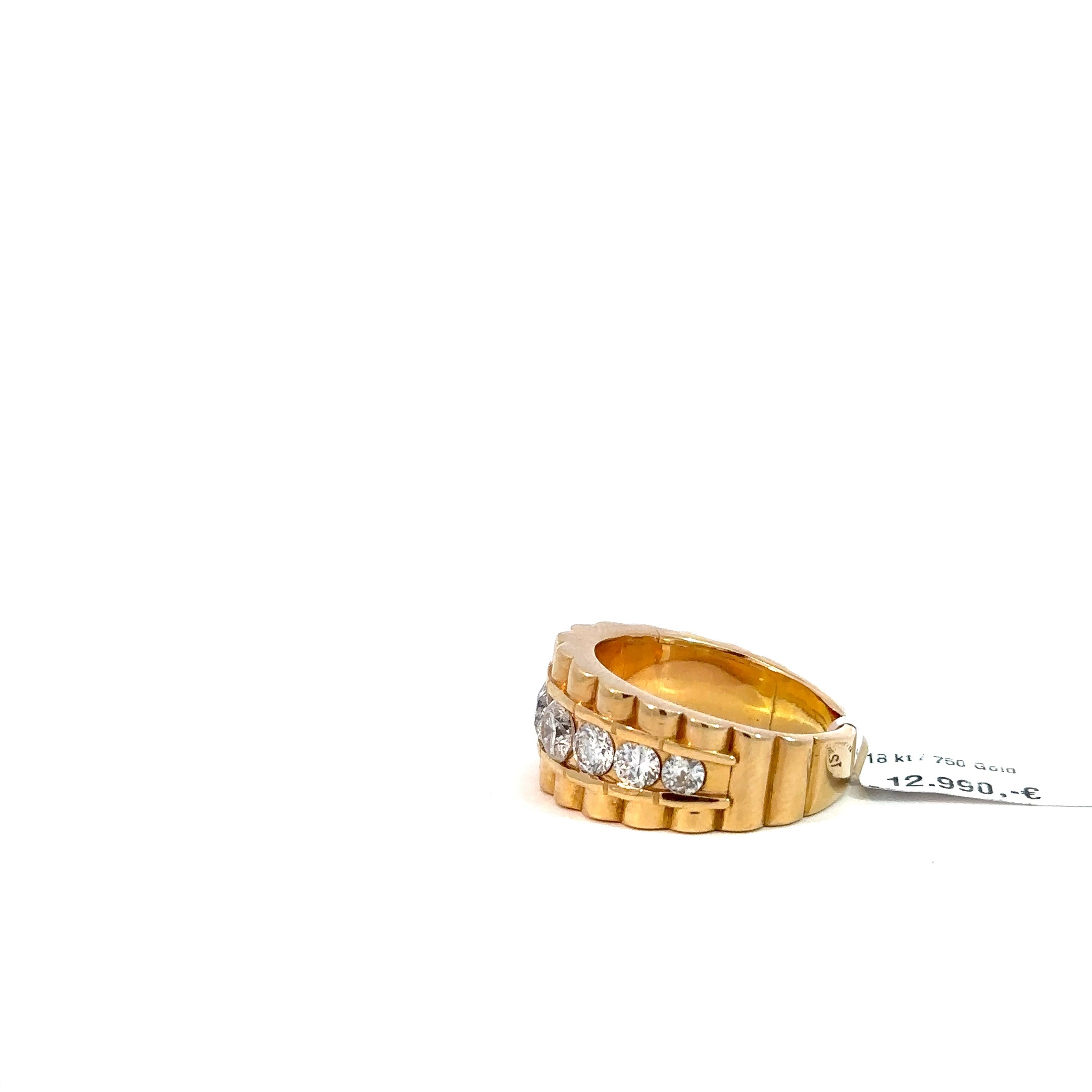 Präsidenten Diamantring Herren - 18 kt (750 Gelbgold) - breit