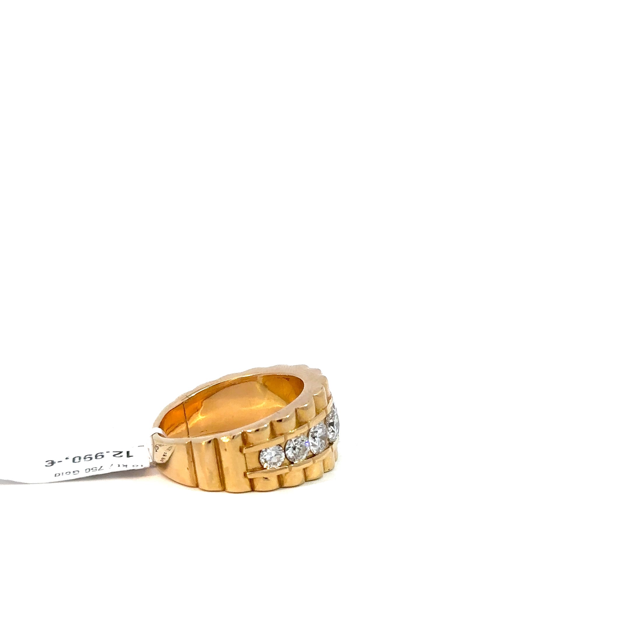 Präsidenten Diamantring Herren - 18 kt (750 Gelbgold) - breit