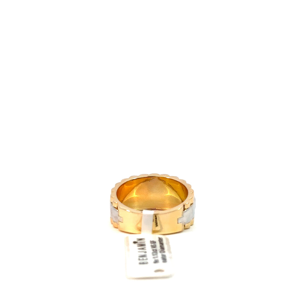 Präsidenten Diamantring Herren - 18 kt (750 Gelbgold) - breit