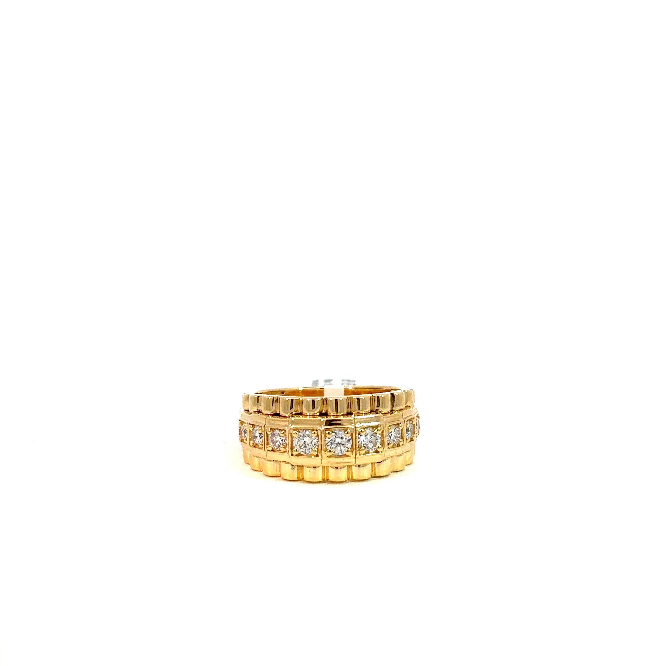 Präsidenten Diamantring Herren - 18 kt (750 Gelbgold) - breit