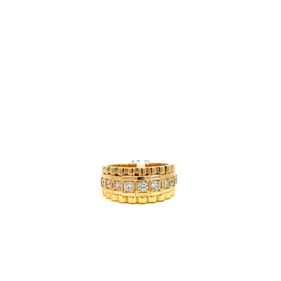 Präsidenten Diamantring Herren - 18 kt (750 Gelbgold) - breit