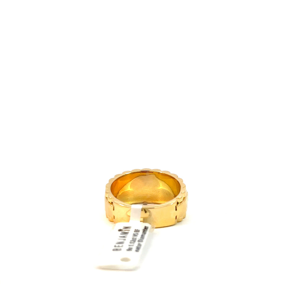 Präsidenten Diamantring Herren - 18 kt (750 Gelbgold) - breit