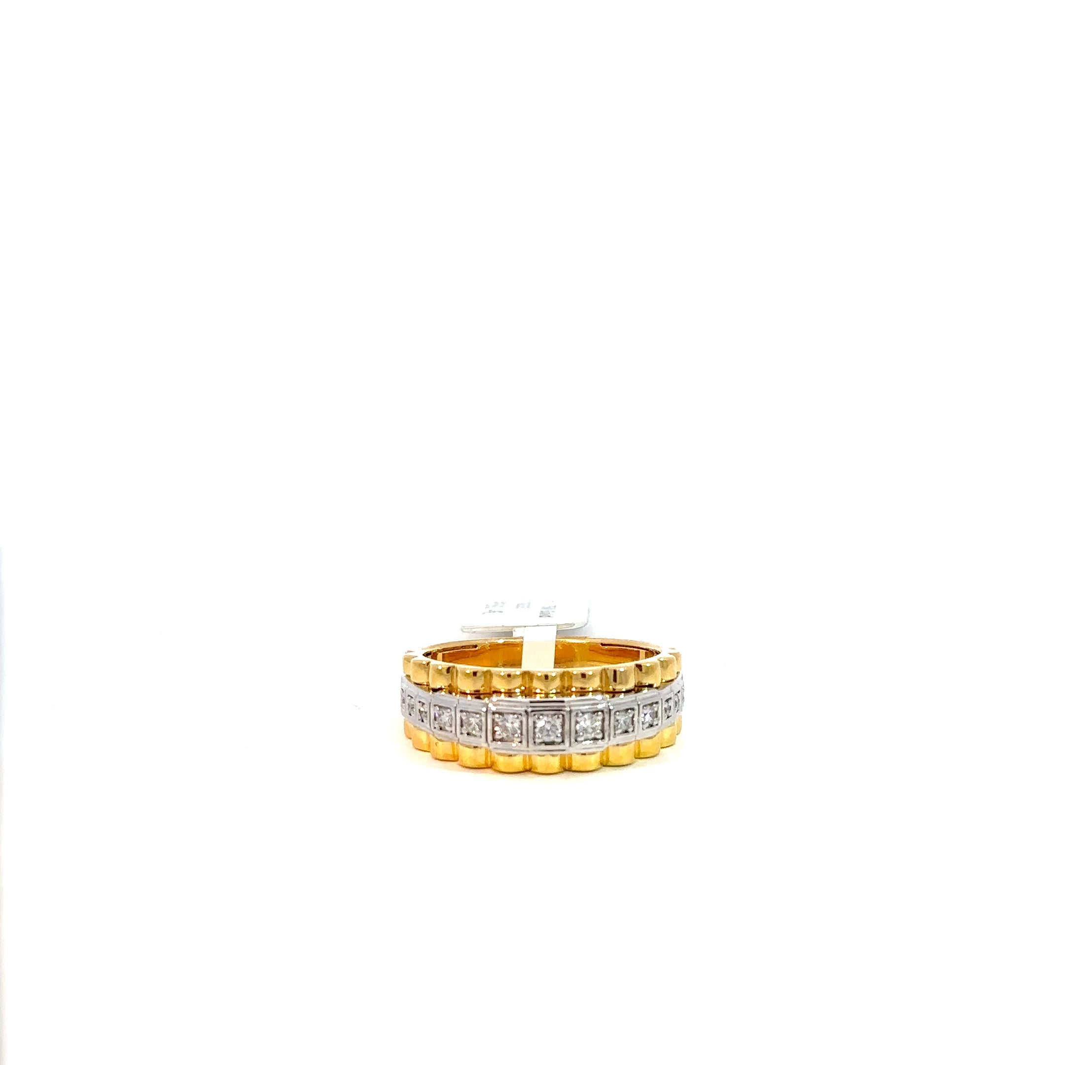Präsidenten Diamantring Herren - 18 kt (750 Gelbgold) - schmal
