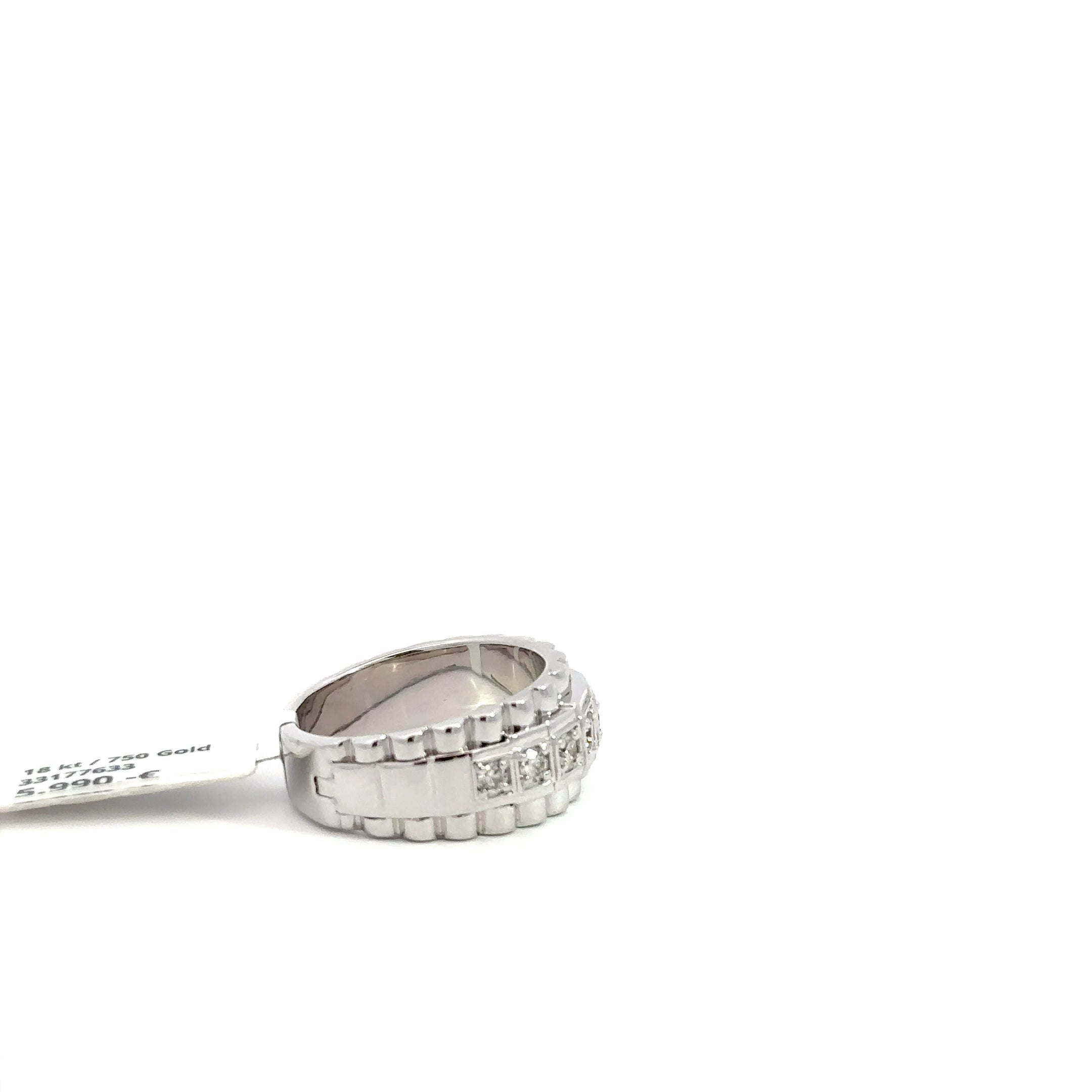 Präsidenten Diamantring Herren - 18 kt (750 Weißgold) - breit