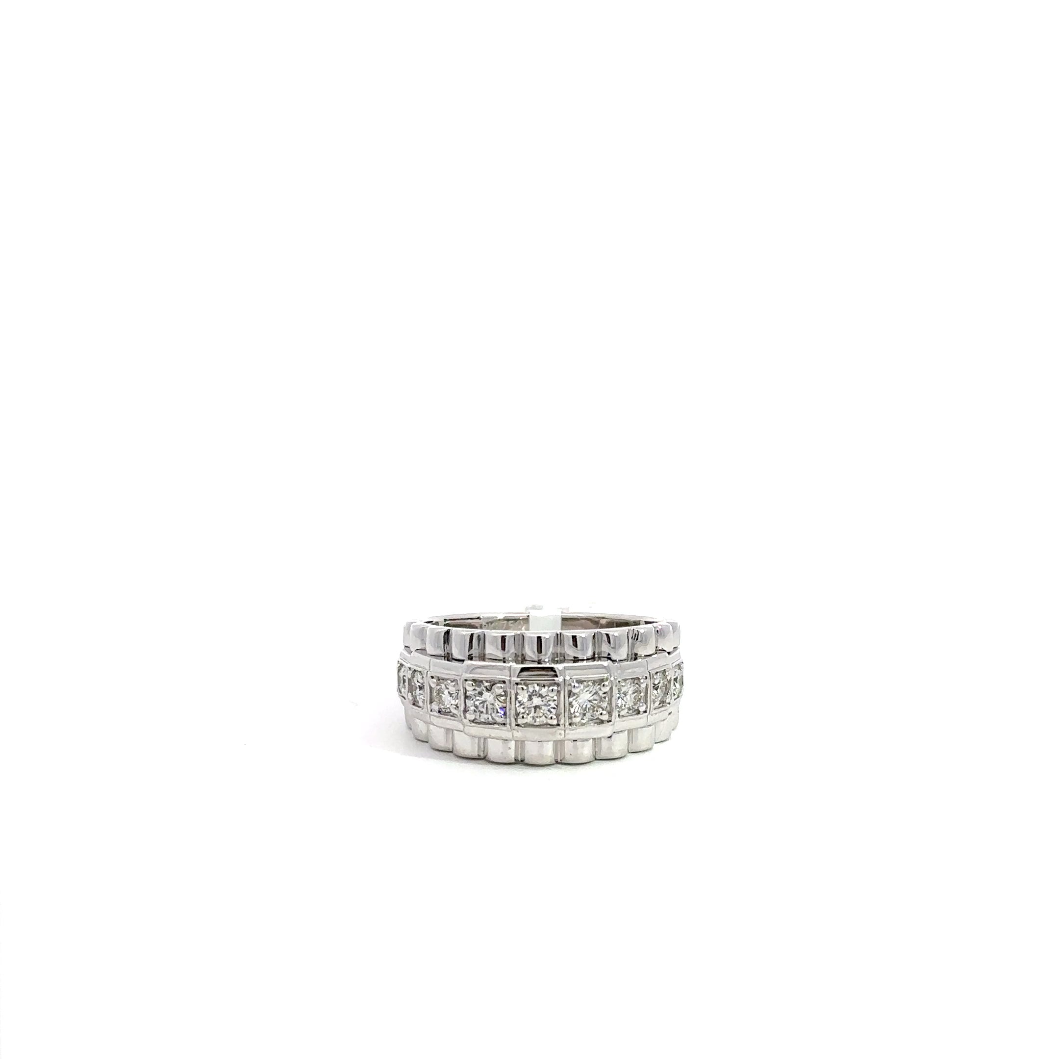 Präsidenten Diamantring Herren - 18 kt (750 Weißgold) - breit