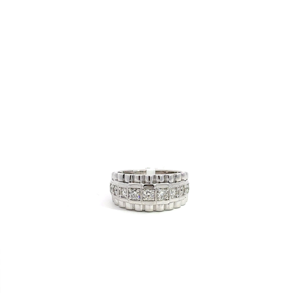 Präsidenten Diamantring Herren - 18 kt (750 Weißgold) - breit