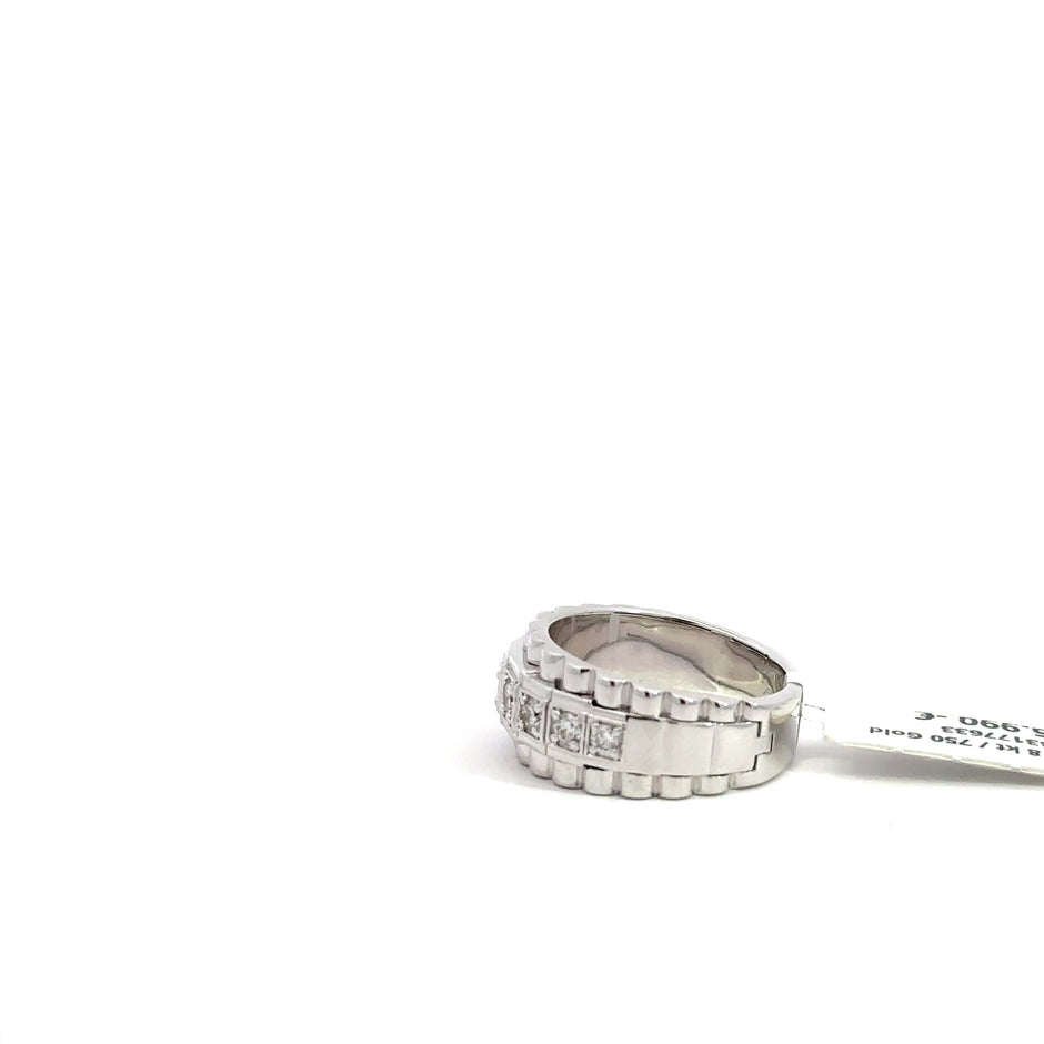 Präsidenten Diamantring Herren - 18 kt (750 Weißgold) - breit