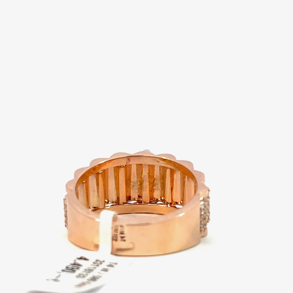 Kronenring Herren - 14 kt (585 Roségold) - breit
