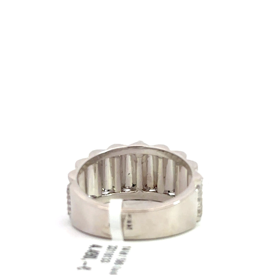 Kronenring Herren - 14 kt (585 Weißgold) - breit