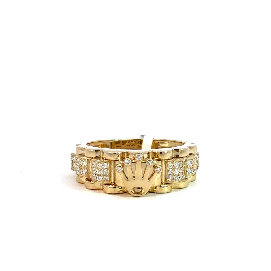 Kronenring Herren - 14 kt (585 Gelbgold) - schmal