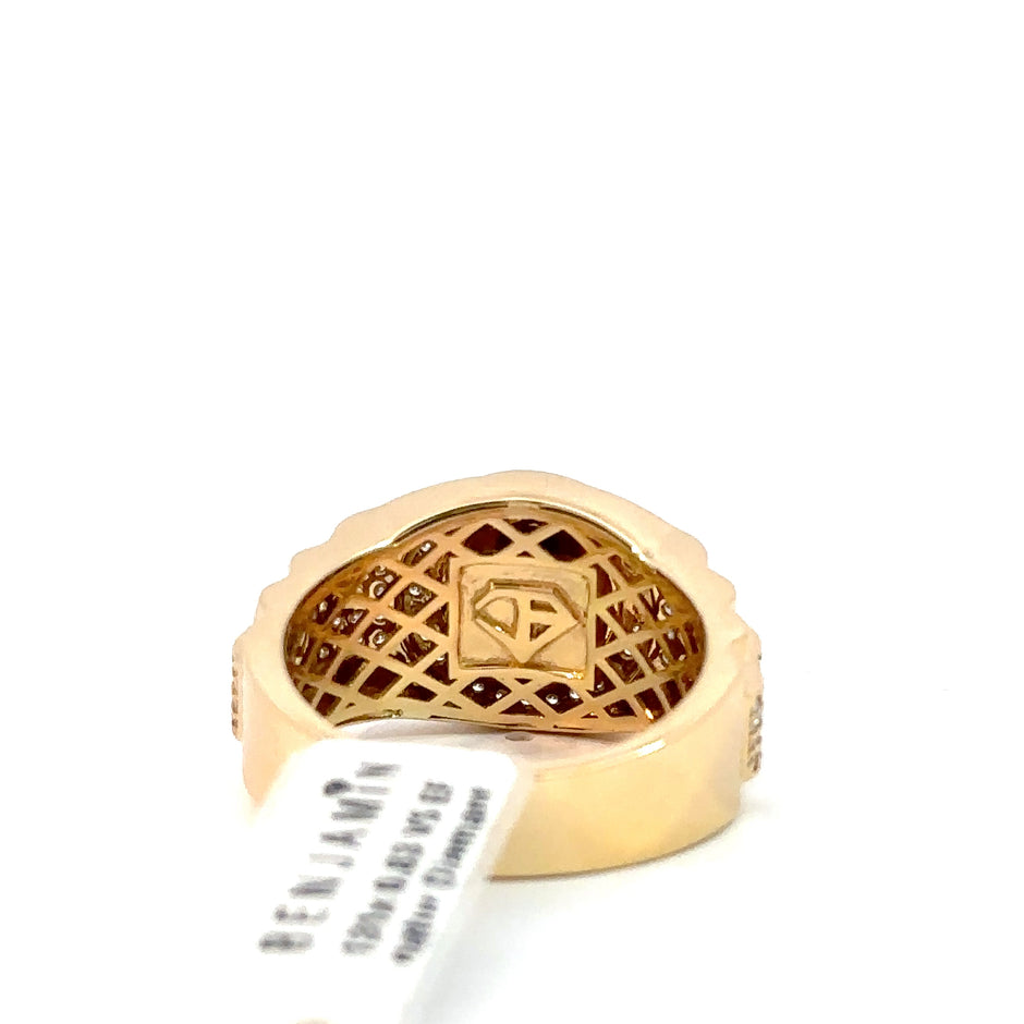 Kronenring Herren - 18 kt (750 Gelbgold) - breit