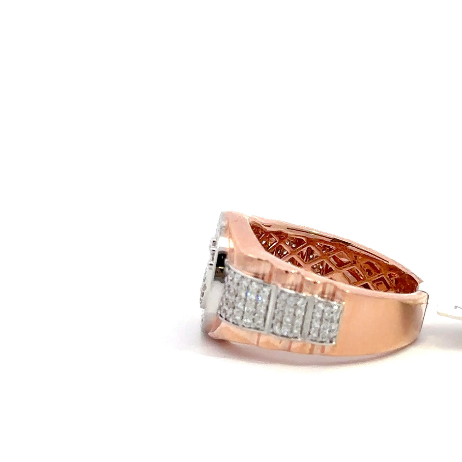 Kronenring Herren - 18 kt (750 Roségold) - breit