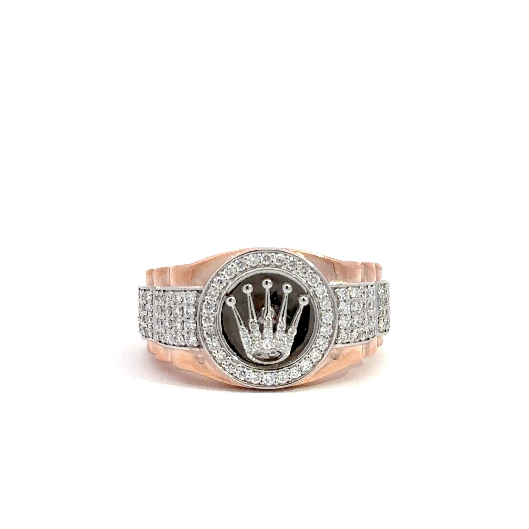 Kronenring Herren - 18 kt (750 Roségold) - breit