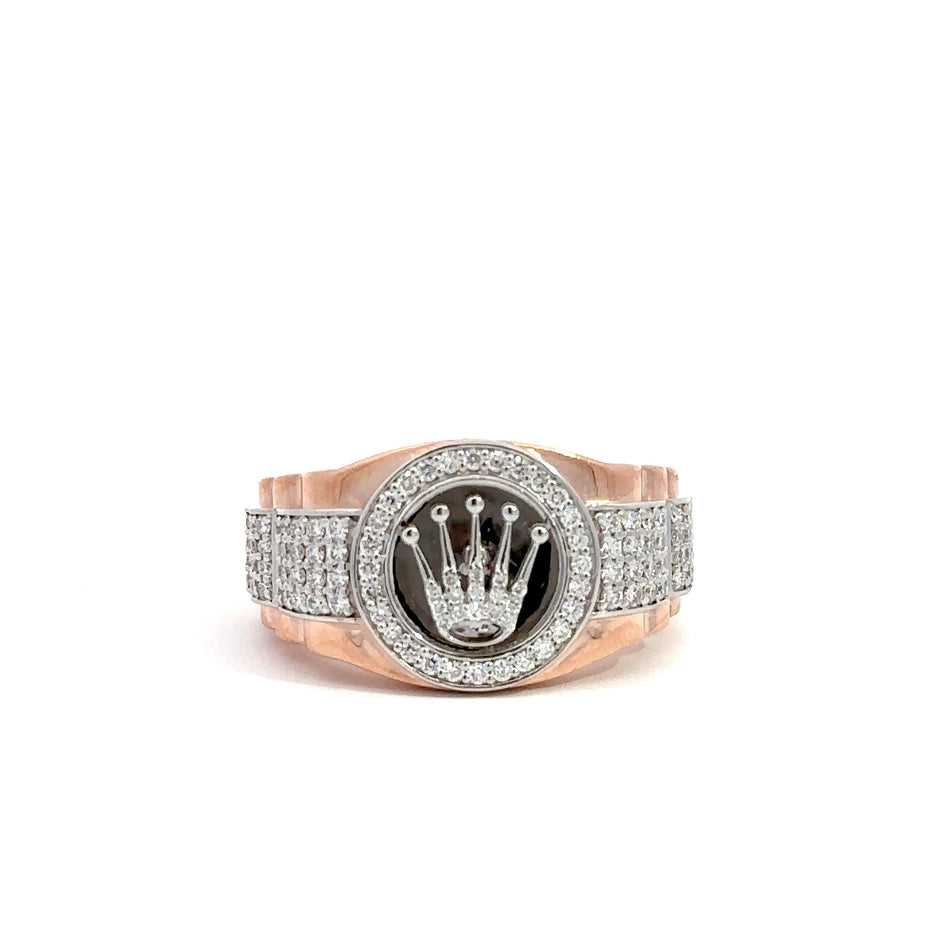 Kronenring Herren - 18 kt (750 Roségold) - breit
