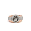 Kronenring Herren - 18 kt (750 Roségold) - breit