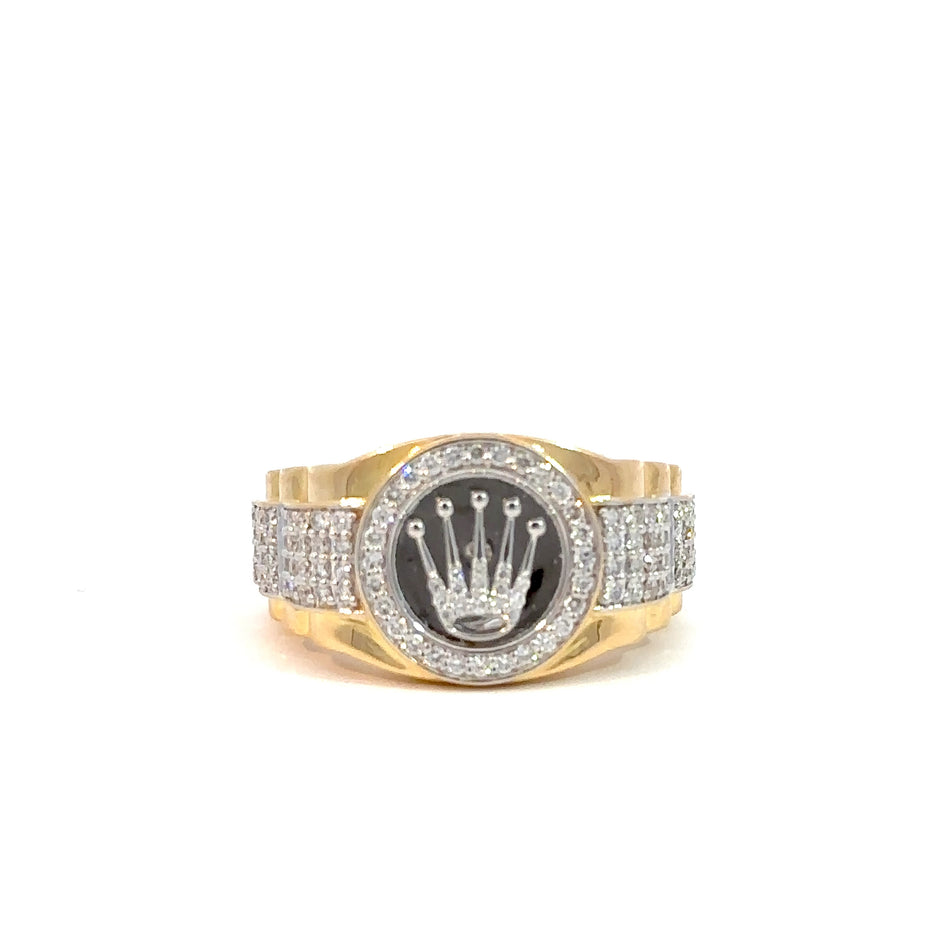Kronenring Herren - 18 kt (750 Gelbgold) - breit