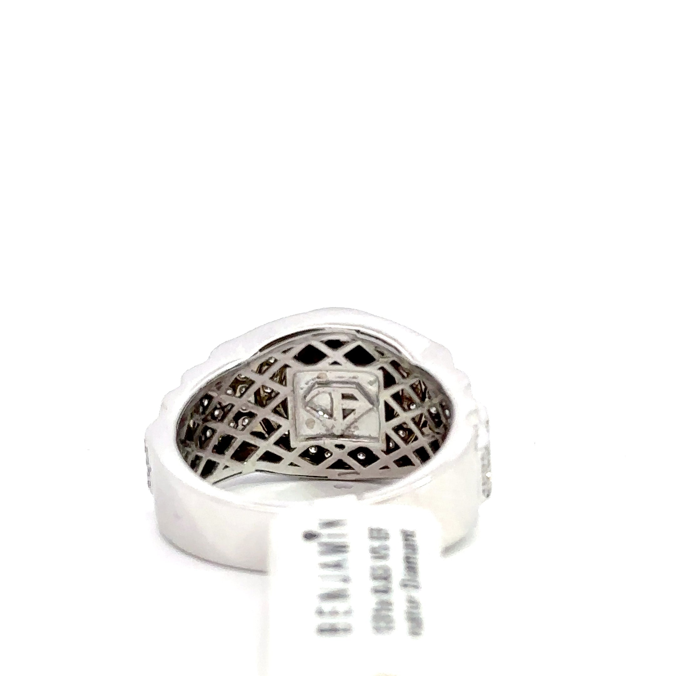 Kronenring Herren - 18 kt (750 Weißgold) - breit