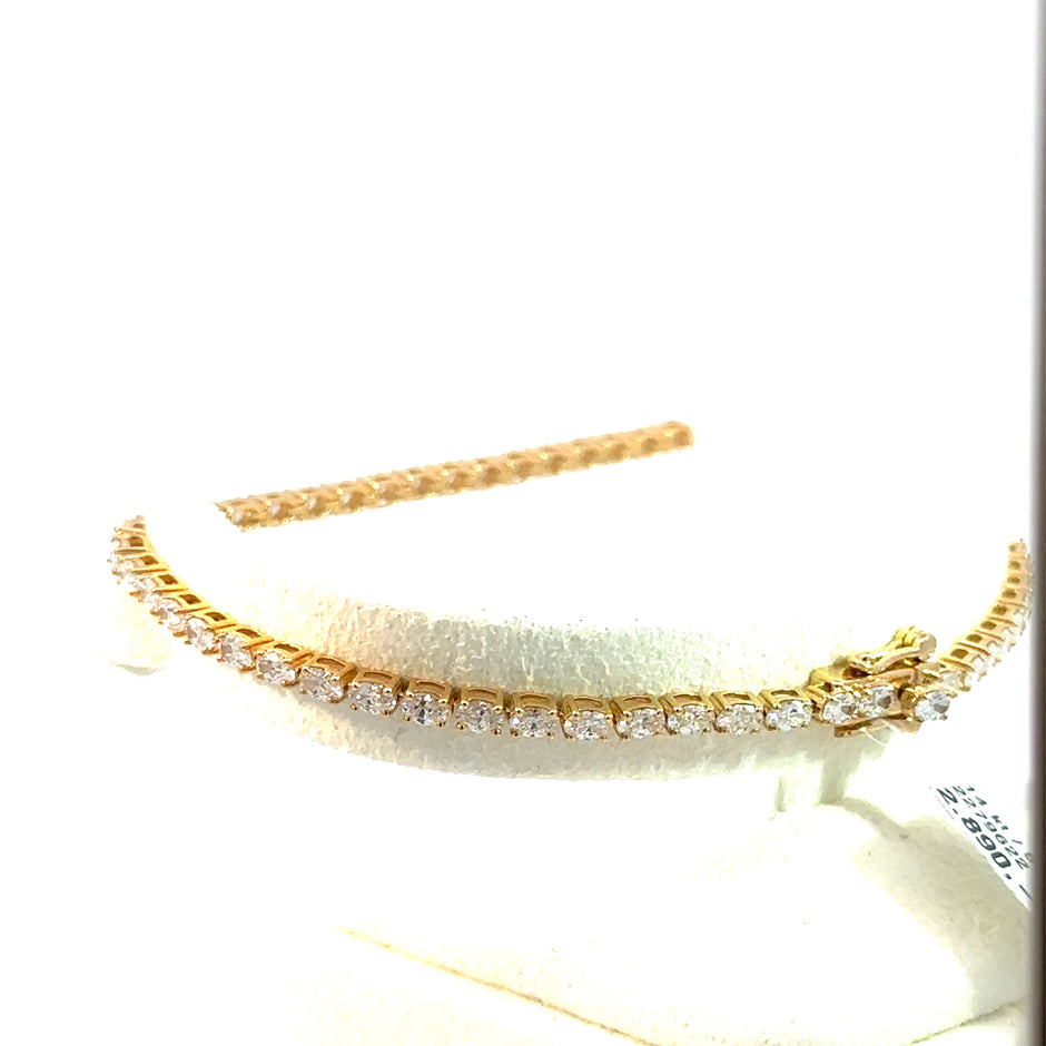 Tennis Armband - 14 kt (585 Gelbgold) - Labordiamanten
