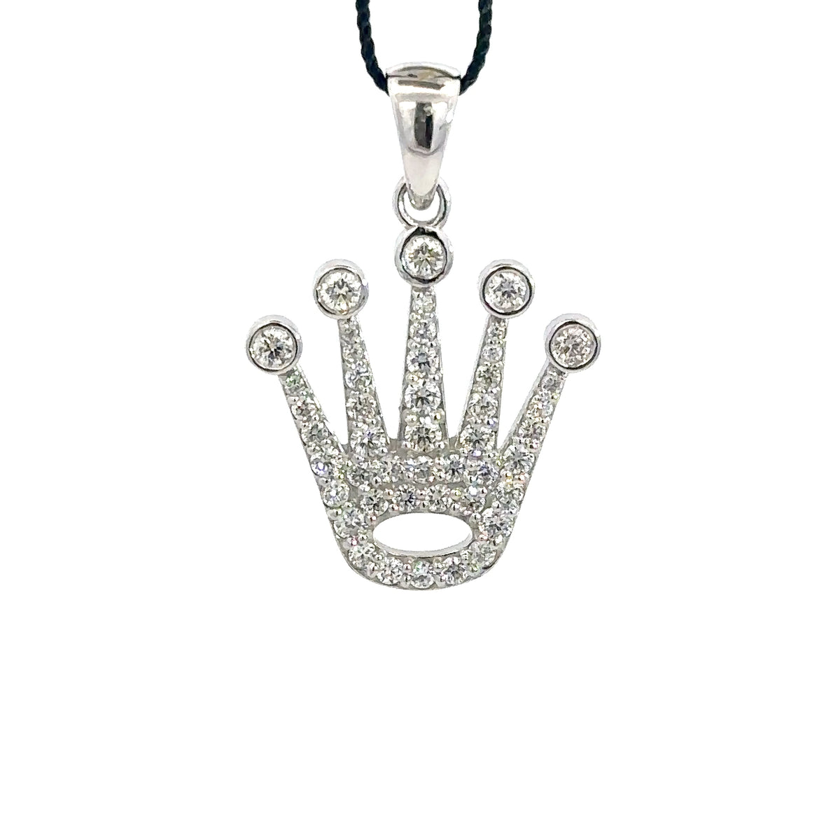 Kronen Anhänger - 14 kt (585 Gold) mit Naturdiamanten – 1,41 ct