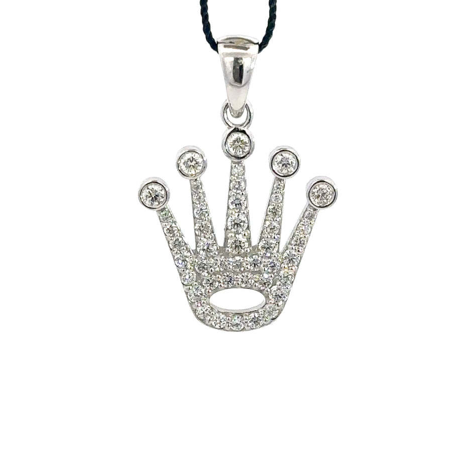 Kronen Anhänger - 14 kt (585 Gold) mit Naturdiamanten – 1,41 ct