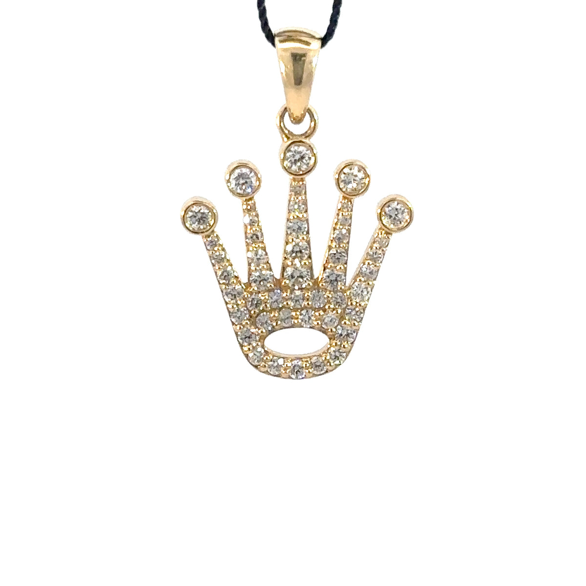 Kronen Anhänger - 14 kt (585 Gold) mit Naturdiamanten – 1,41 ct