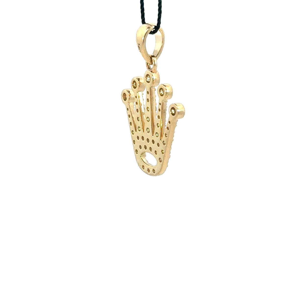 Kronen Anhänger - 14 kt (585 Gold) mit Naturdiamanten – 1,41 ct