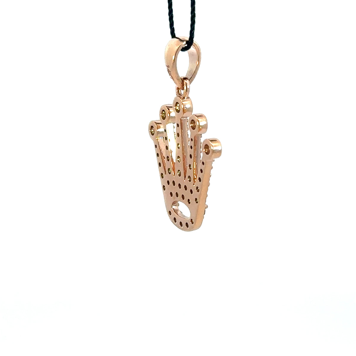 Kronen Anhänger - 14 kt (585 Gold) mit Naturdiamanten – 1,41 ct